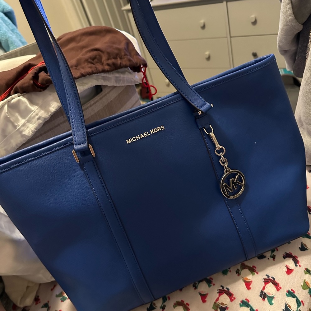 Michael Kors Royal Blue Tote Bag - Picture 1 of 3